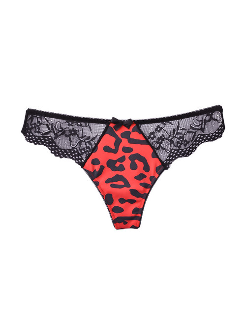 Lingerie Bikini Brazilian bikini in leopard print and lace